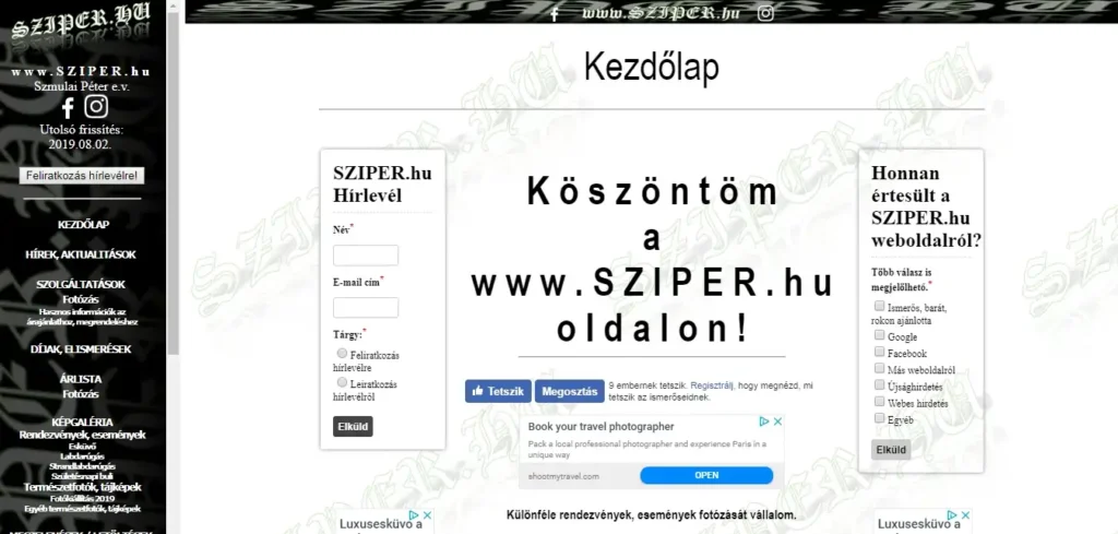 sziper.hu weboldal
