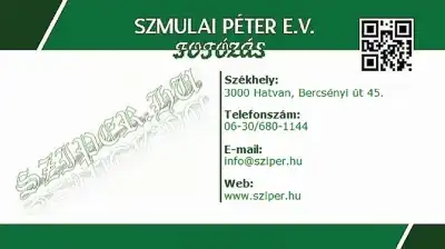 Szmulai Péter névjegykártya