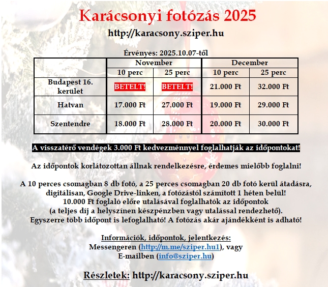 Karácsonyi fotózás 2025